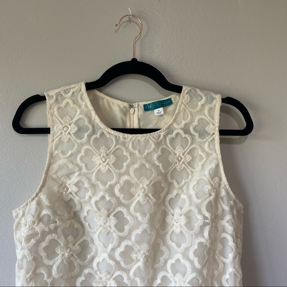 NWOT Anthropologie Pim + Larkin Cream Lace Flower Design Sleeveless Dress - Picture 12 of 12
